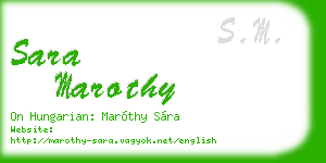 sara marothy business card