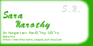 sara marothy business card